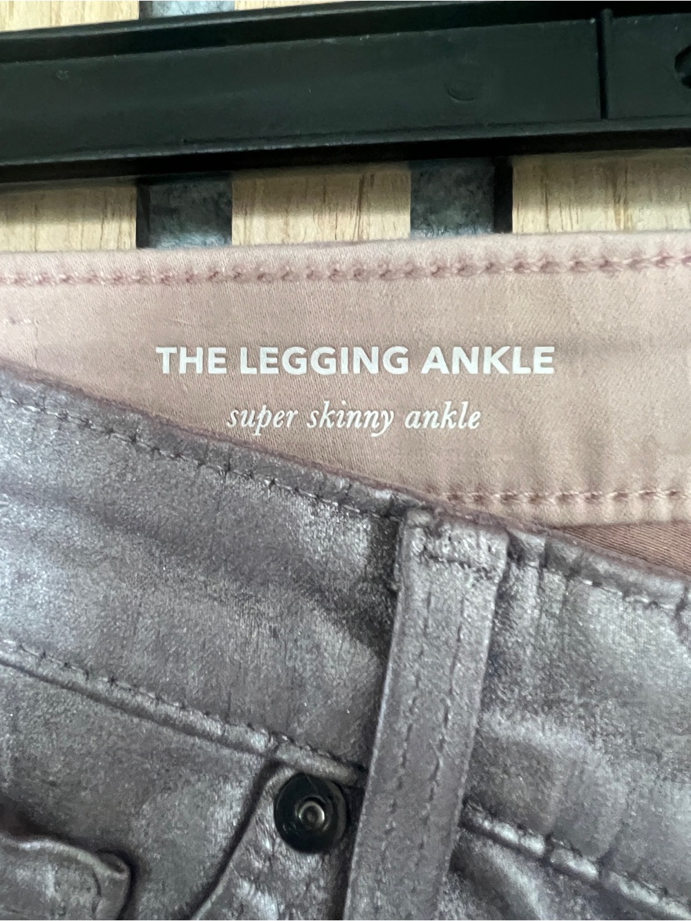 AG Super Skinny Ankle Metalic Coated Leggings - 26 - Picture 4 of 5